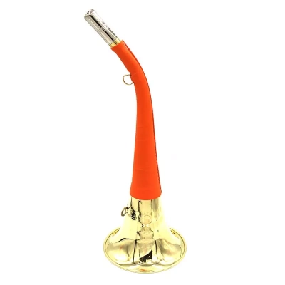 Trąbka sygnałowa - Złota w pomarańczowej skórze 40 cm | Myśliwska