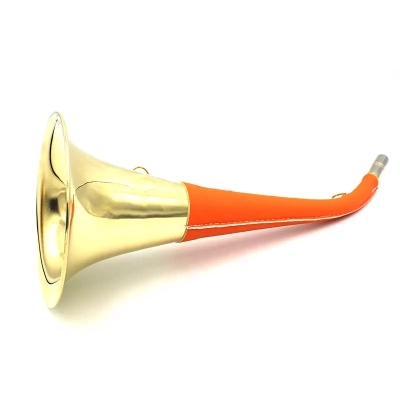 Trąbka sygnałowa - Złota w pomarańczowej skórze 40 cm | Myśliwska