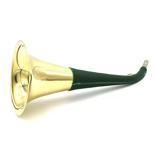 Trąbka myśliwska Złota Skóra Brązowa 40cm