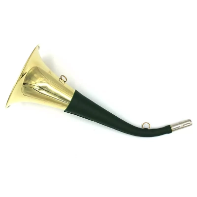 Trąbka sygnałowa - Złota w brązowej skórze 40 cm | Myśliwska